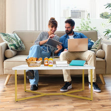 Charger l&#39;image dans la galerie, Costway Modern Side Table with Faux Marble Top - Suitable for Living Room and Bedroom
