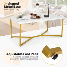 Charger l&#39;image dans la galerie, Costway Modern Side Table with Faux Marble Top - Suitable for Living Room and Bedroom
