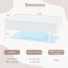 Charger l&#39;image dans la galerie, Modern Minimalist Coffee Table with LED Lights and Storage Drawer - Suitable for Living Room
