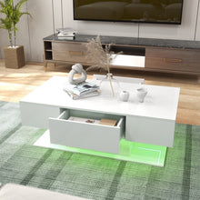 Charger l&#39;image dans la galerie, Modern Minimalist Coffee Table with LED Lights and Storage Drawer - Suitable for Living Room
