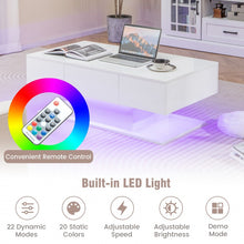 Charger l&#39;image dans la galerie, Modern Minimalist Coffee Table with LED Lights and Storage Drawer - Suitable for Living Room
