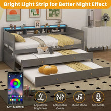 Load image into Gallery viewer, Grey Minimalist Sofa Bed Frame with Built-in 2 Pull-out Beds
