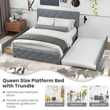 Load image into Gallery viewer, Costway Furniture:Grey Sofa Bed with Built-in Pull-out Drawer and Soft Mattress

