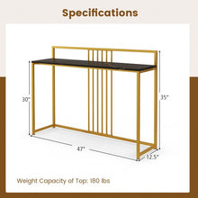 Load image into Gallery viewer, Costway Modern Narrow Entryway Table with Marble Top - Suitable for Living Room and Entryway
