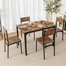 Load image into Gallery viewer, Costway Industrial Style Dining Room Table Sets 5-Piece - Suitable for Restaurant and Kitchen, Seats 4 People
