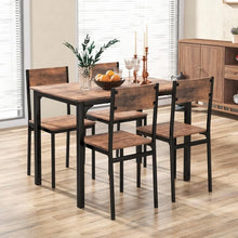Load image into Gallery viewer, Costway Industrial Style Dining Room Table Sets 5-Piece - Suitable for Restaurant and Kitchen, Seats 4 People
