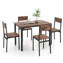 Load image into Gallery viewer, Costway Industrial Style Dining Room Table Sets 5-Piece - Suitable for Restaurant and Kitchen, Seats 4 People
