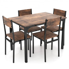 Load image into Gallery viewer, Costway Industrial Style Dining Room Table Sets 5-Piece - Suitable for Restaurant and Kitchen, Seats 4 People
