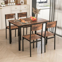 Load image into Gallery viewer, Costway Industrial Style Dining Room Table Sets 5-Piece - Suitable for Restaurant and Kitchen, Seats 4 People
