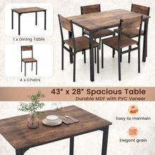Load image into Gallery viewer, Costway Industrial Style Dining Room Table Sets 5-Piece - Suitable for Restaurant and Kitchen, Seats 4 People
