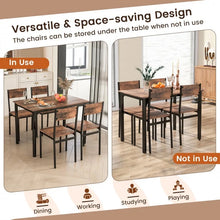 Load image into Gallery viewer, Costway Industrial Style Dining Room Table Sets 5-Piece - Suitable for Restaurant and Kitchen, Seats 4 People
