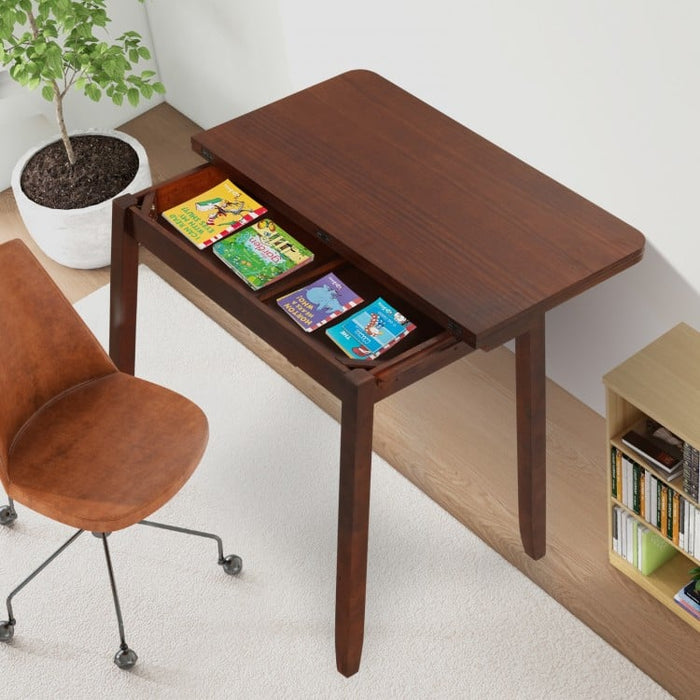 Mid-Century Vintage Extendable Folding Dining Table with Hidden Storage - Suitable for Kitchen and Restaurant