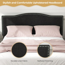 Charger l&#39;image dans la galerie, Costway Furniture:Black Modern Luxury Linen Upholstered Bed Frame
