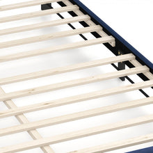 Load image into Gallery viewer, Blue Velvet Upholstered Headboard Platform Bed for Bedroom
