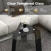 Charger l&#39;image dans la galerie, Costway Modern Round Coffee Table with Glass Top - Suitable for Living Room and Cafe
