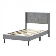 Load image into Gallery viewer, Modern Grey Upholstered Headboard Bedroom Bed
