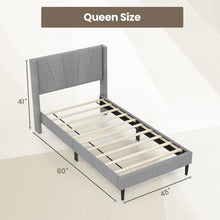Load image into Gallery viewer, Modern Grey Upholstered Headboard Bedroom Bed
