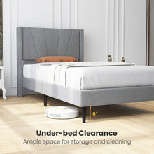 Load image into Gallery viewer, Modern Grey Upholstered Headboard Bedroom Bed
