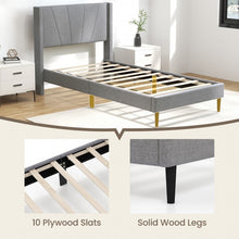 Load image into Gallery viewer, Modern Grey Upholstered Headboard Bedroom Bed
