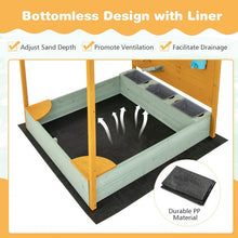 Charger l&#39;image dans la galerie, Outdoor Courtyard Children&#39;s Sandbox with Sand Walls and Removable Canopy for Kids Aged 3-8
