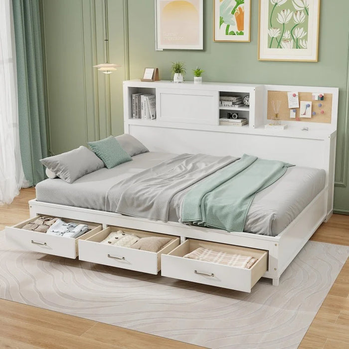 Costway Furniture:White Loveseat Sofa Bed with Storage Drawers