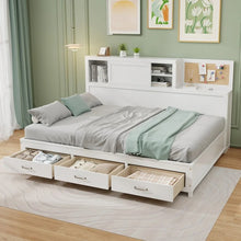 Load image into Gallery viewer, Costway Furniture:White Loveseat Sofa Bed with Storage Drawers
