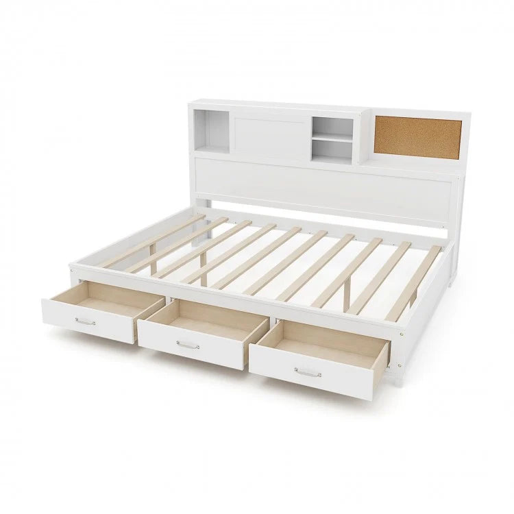 Costway Furniture:White Loveseat Sofa Bed with Storage Drawers