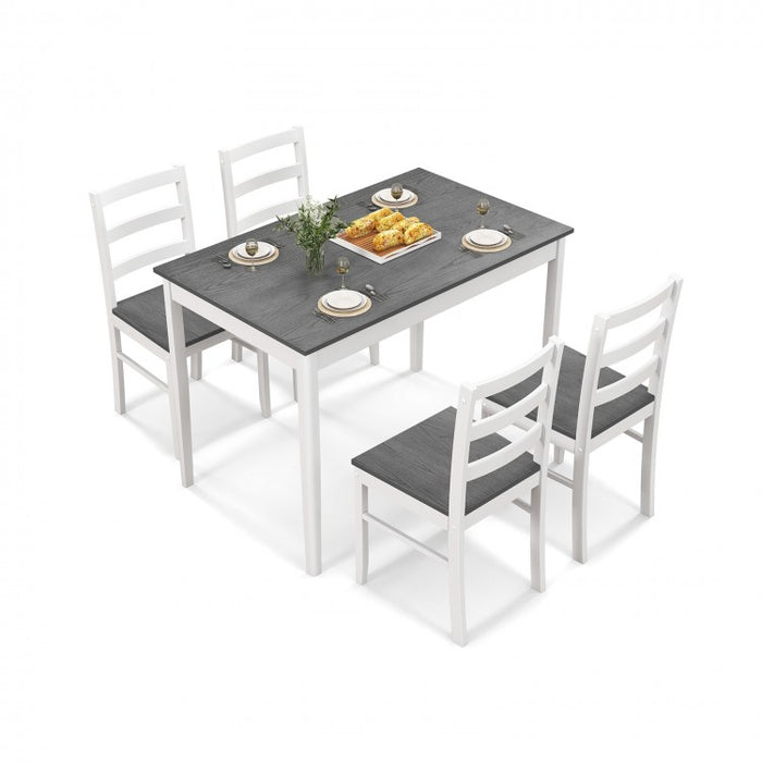 Modern Minimalist Dining Room Table Sets - 5-Piece Set with Rectangular Table and 4 Chairs - Suitable for Kitchen and Restaurant