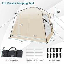 Load image into Gallery viewer, 10x10 Feet Outdoor Beige Screened Canopy Tent with Zipper Doors
