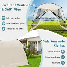 Load image into Gallery viewer, 10x10 Feet Outdoor Beige Screened Canopy Tent with Zipper Doors
