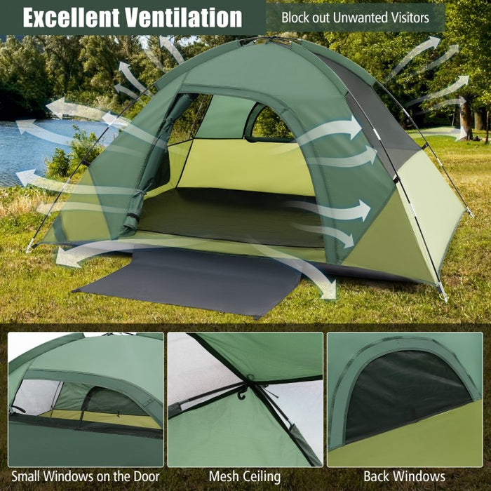 Costway Outdoor Canopy and Tent with Removable Rainfly - Easy to Carry, Suitable for 2-Person Camping and Hiking