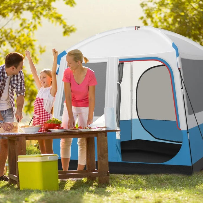 Outdoor Camping Large Tent with Mesh Windows - Portable Bag, Accommodates Up to 5 People