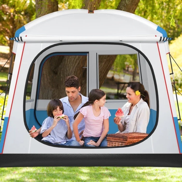 Outdoor Camping Large Tent with Mesh Windows - Portable Bag, Accommodates Up to 5 People