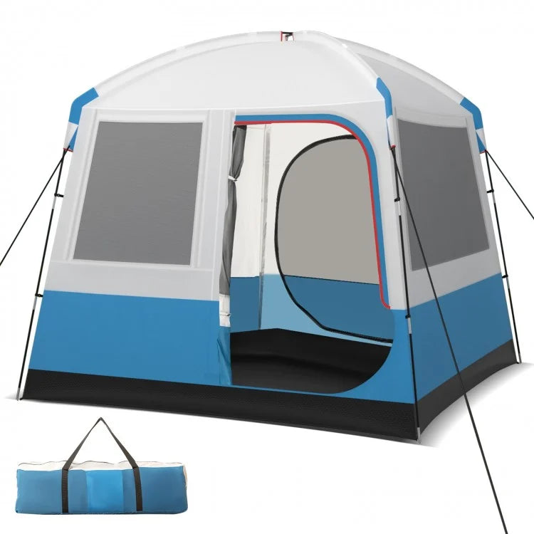 Outdoor Camping Large Tent with Mesh Windows - Portable Bag, Accommodates Up to 5 People