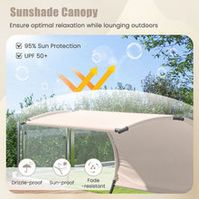 Charger l&#39;image dans la galerie, Costway Outdoor Daybeds with Canopy - Double Lounge Chair and Headrest - Suitable for Patio, Pool, and Backyard
