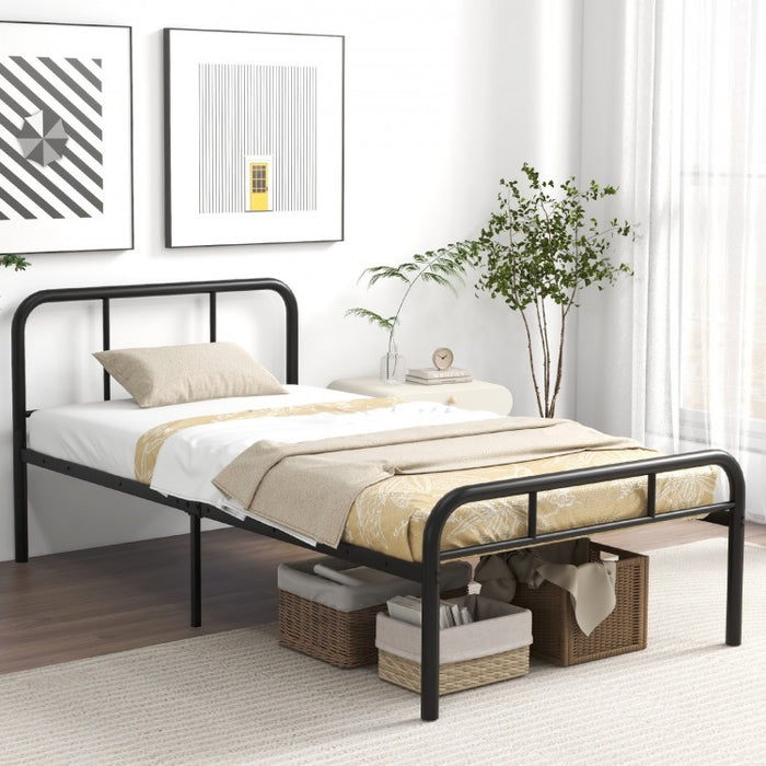 Modern Minimalist Metal Platform Bed Frame with Storage Space