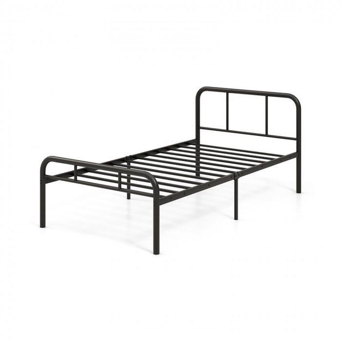 Modern Minimalist Metal Platform Bed Frame with Storage Space