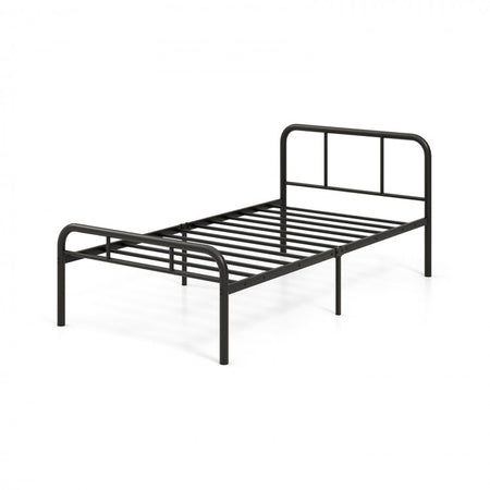 Modern Minimalist Metal Platform Bed Frame with Storage Space