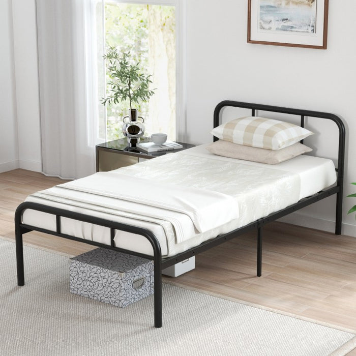 Modern Minimalist Metal Platform Bed Frame with Storage Space