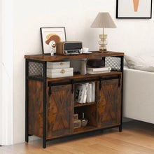 Load image into Gallery viewer, Costway Antique Bar Cabinet Dining Storage Unit with Sliding Doors and Adjustable Shelves - Suitable for Restaurant
