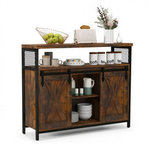 Load image into Gallery viewer, Costway Antique Bar Cabinet Dining Storage Unit with Sliding Doors and Adjustable Shelves - Suitable for Restaurant
