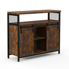 Load image into Gallery viewer, Costway Antique Bar Cabinet Dining Storage Unit with Sliding Doors and Adjustable Shelves - Suitable for Restaurant

