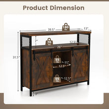 Load image into Gallery viewer, Costway Antique Bar Cabinet Dining Storage Unit with Sliding Doors and Adjustable Shelves - Suitable for Restaurant
