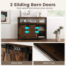 Load image into Gallery viewer, Costway Antique Bar Cabinet Dining Storage Unit with Sliding Doors and Adjustable Shelves - Suitable for Restaurant
