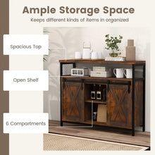 Load image into Gallery viewer, Costway Antique Bar Cabinet Dining Storage Unit with Sliding Doors and Adjustable Shelves - Suitable for Restaurant
