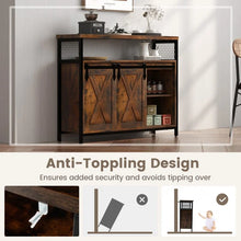 Load image into Gallery viewer, Costway Antique Bar Cabinet Dining Storage Unit with Sliding Doors and Adjustable Shelves - Suitable for Restaurant
