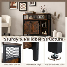 Load image into Gallery viewer, Costway Antique Bar Cabinet Dining Storage Unit with Sliding Doors and Adjustable Shelves - Suitable for Restaurant
