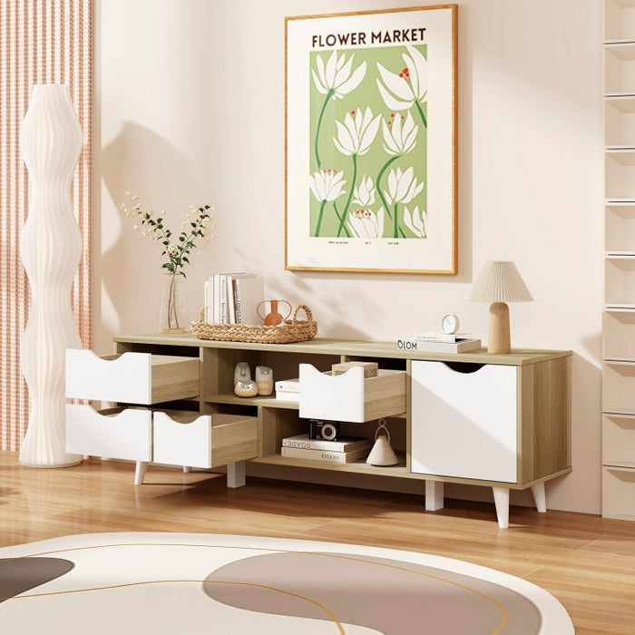Multi-Drawer TV Stand with Storage for 55-inch TV