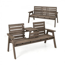 Load image into Gallery viewer, Outdoor Garden Foldable Central Table with 2-Seater Wooden Bench Chairs
