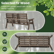 Load image into Gallery viewer, Outdoor Garden Foldable Central Table with 2-Seater Wooden Bench Chairs
